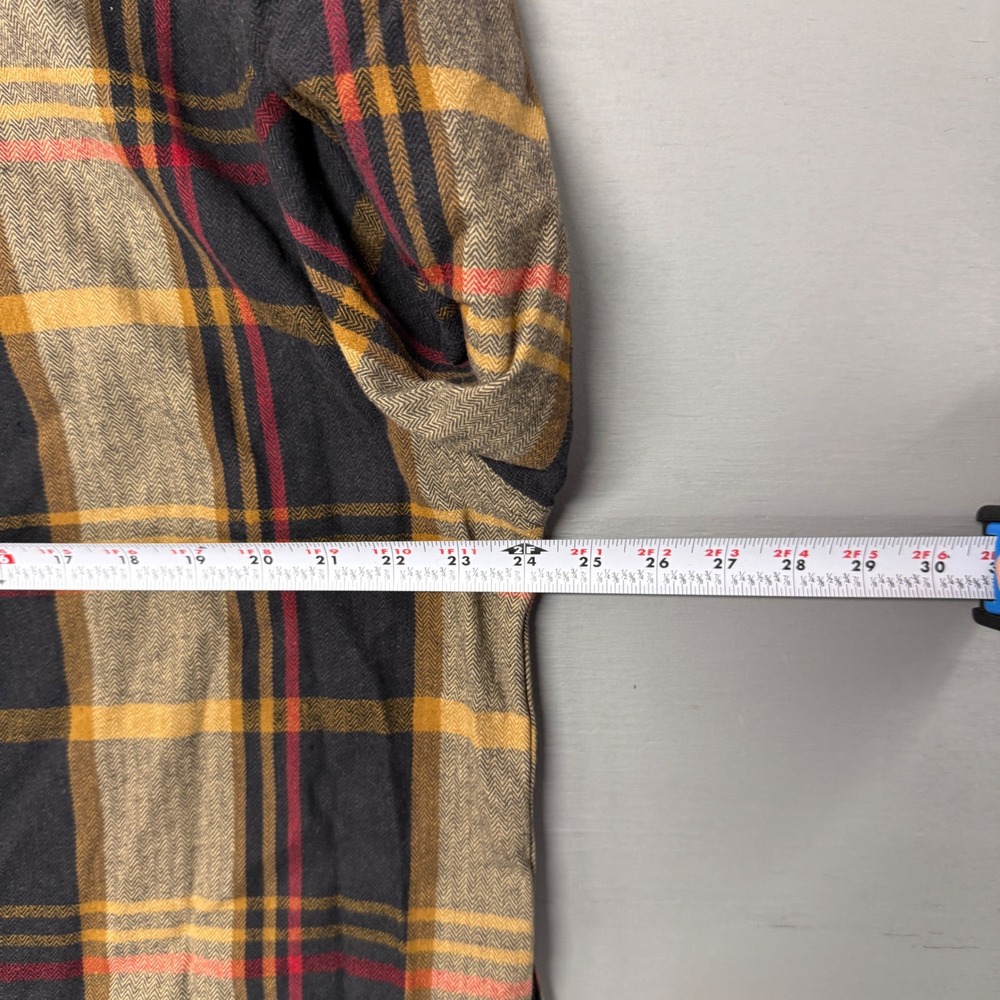 Orvis Men's Plaid Flannel Shirt Jacket  Shacket Long Sleeve Button Up‎ XL Tan - Picture 5 of 6